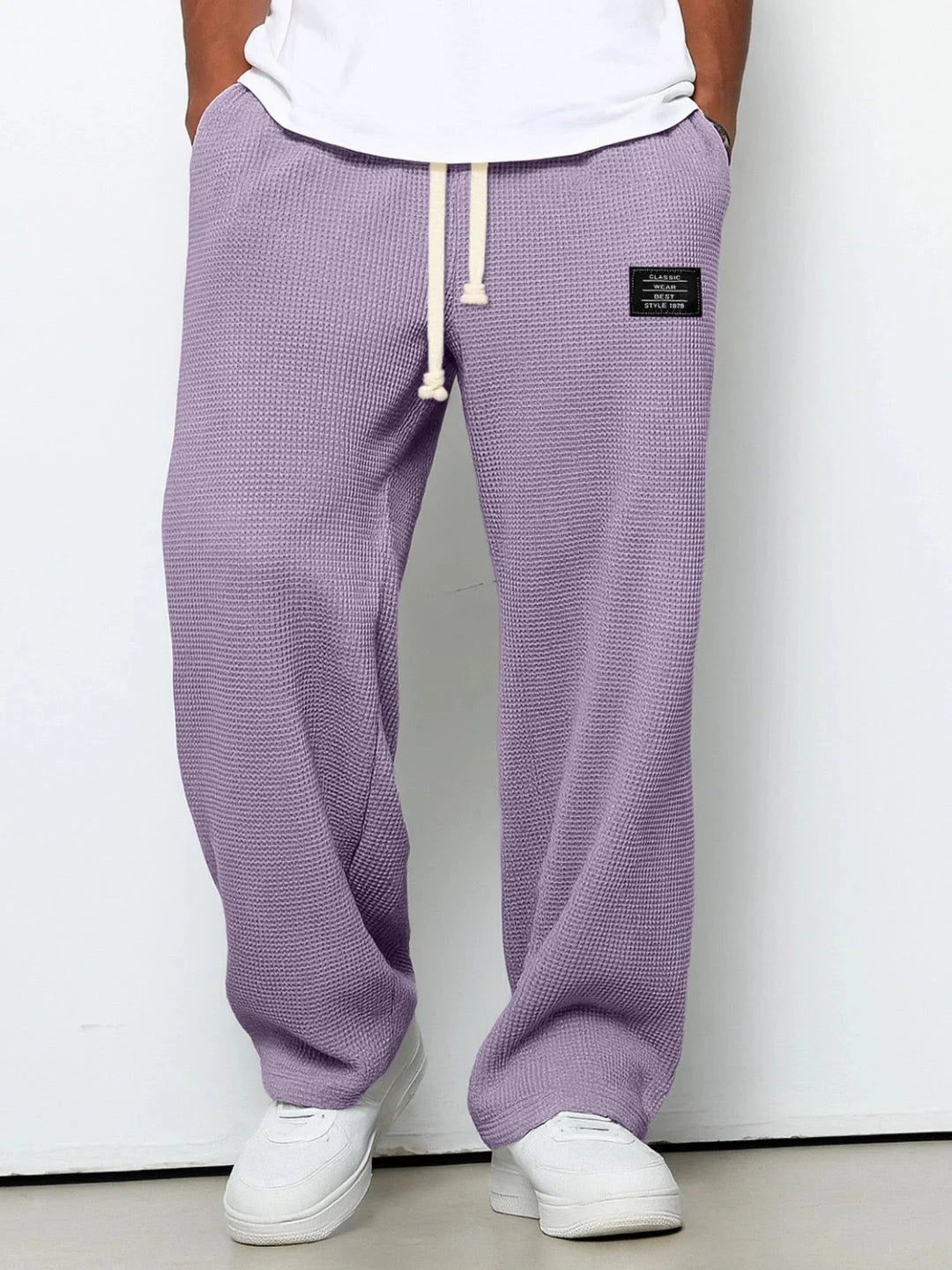 ASIER-PANTALONES DE PIERNA ANCHA CON CINTURA AJUSTABLE