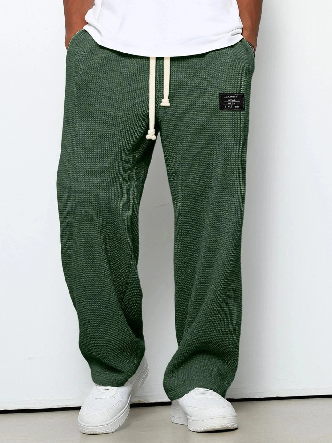 ASIER-PANTALONES DE PIERNA ANCHA CON CINTURA AJUSTABLE