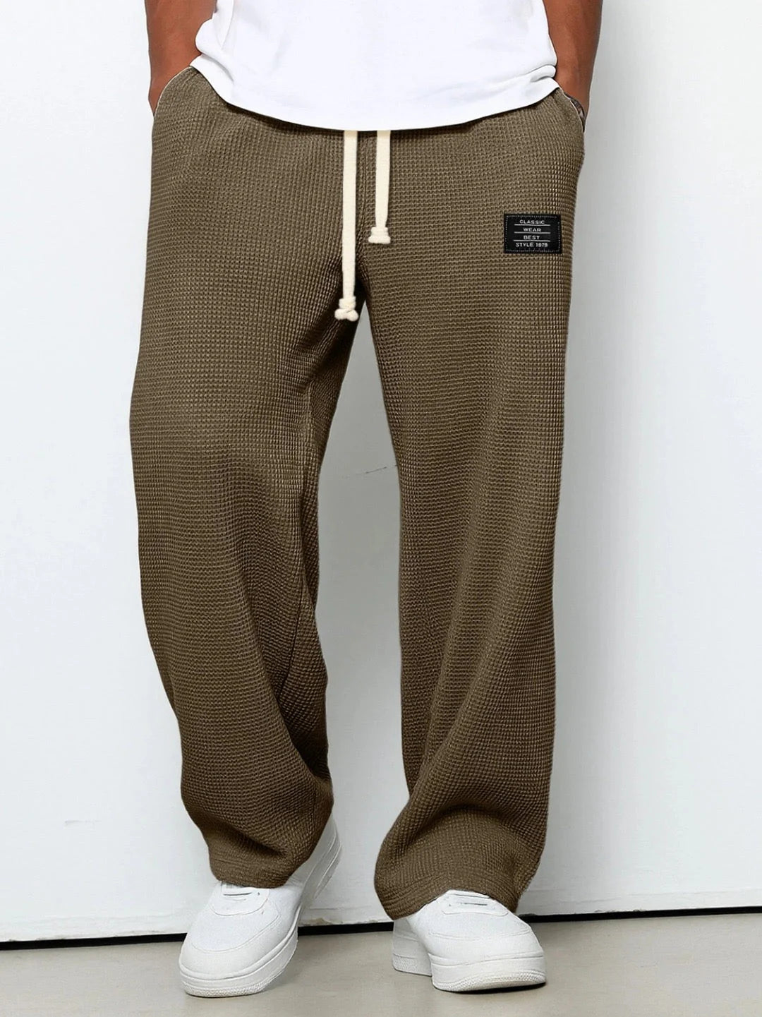 ASIER-PANTALONES DE PIERNA ANCHA CON CINTURA AJUSTABLE