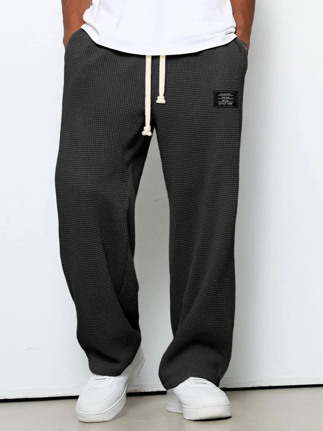 ASIER-PANTALONES DE PIERNA ANCHA CON CINTURA AJUSTABLE