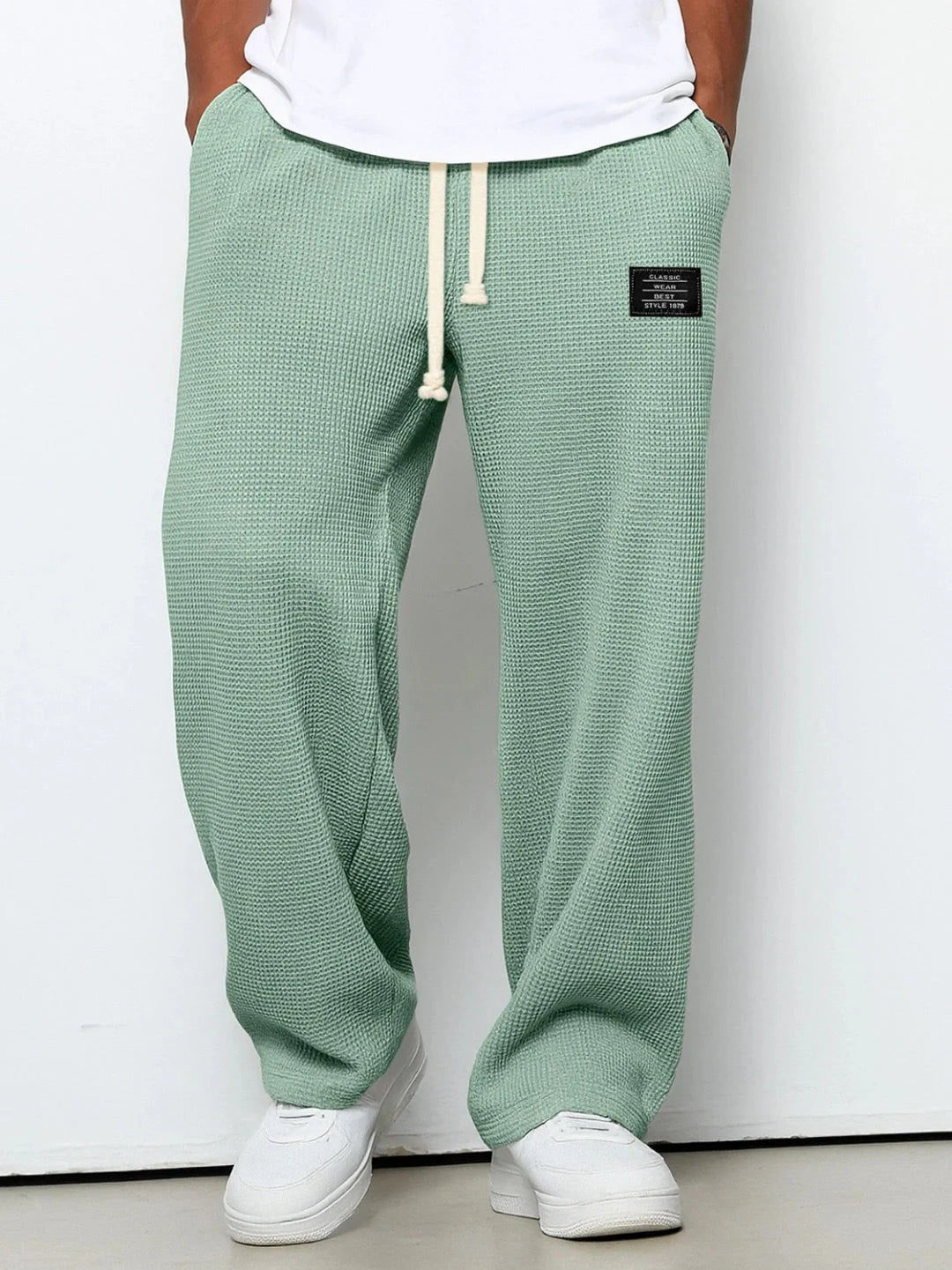 ASIER-PANTALONES DE PIERNA ANCHA CON CINTURA AJUSTABLE