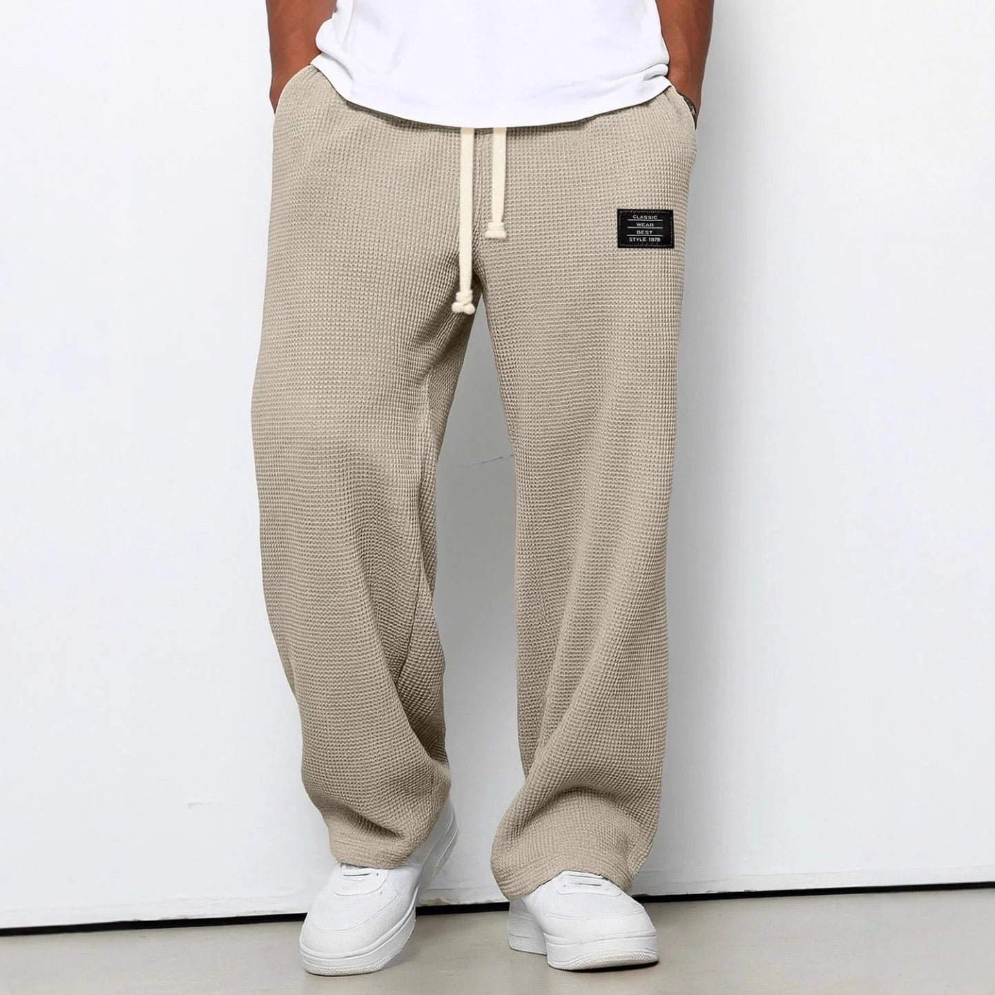 ASIER-PANTALONES DE PIERNA ANCHA CON CINTURA AJUSTABLE
