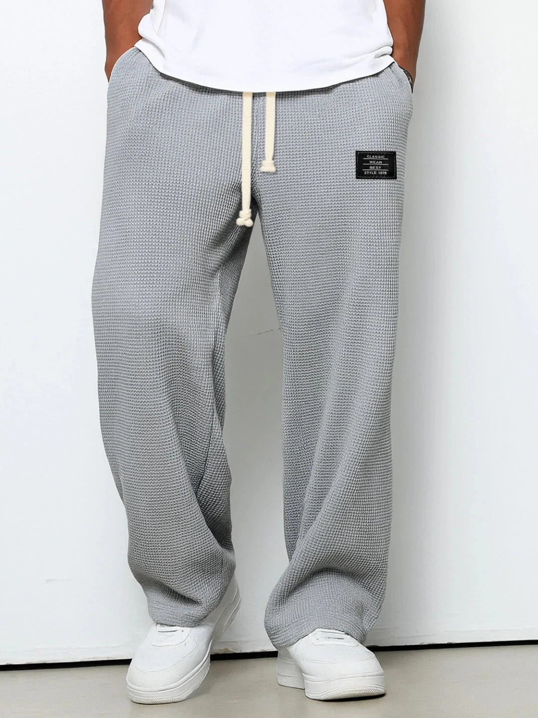 ASIER-PANTALONES DE PIERNA ANCHA CON CINTURA AJUSTABLE