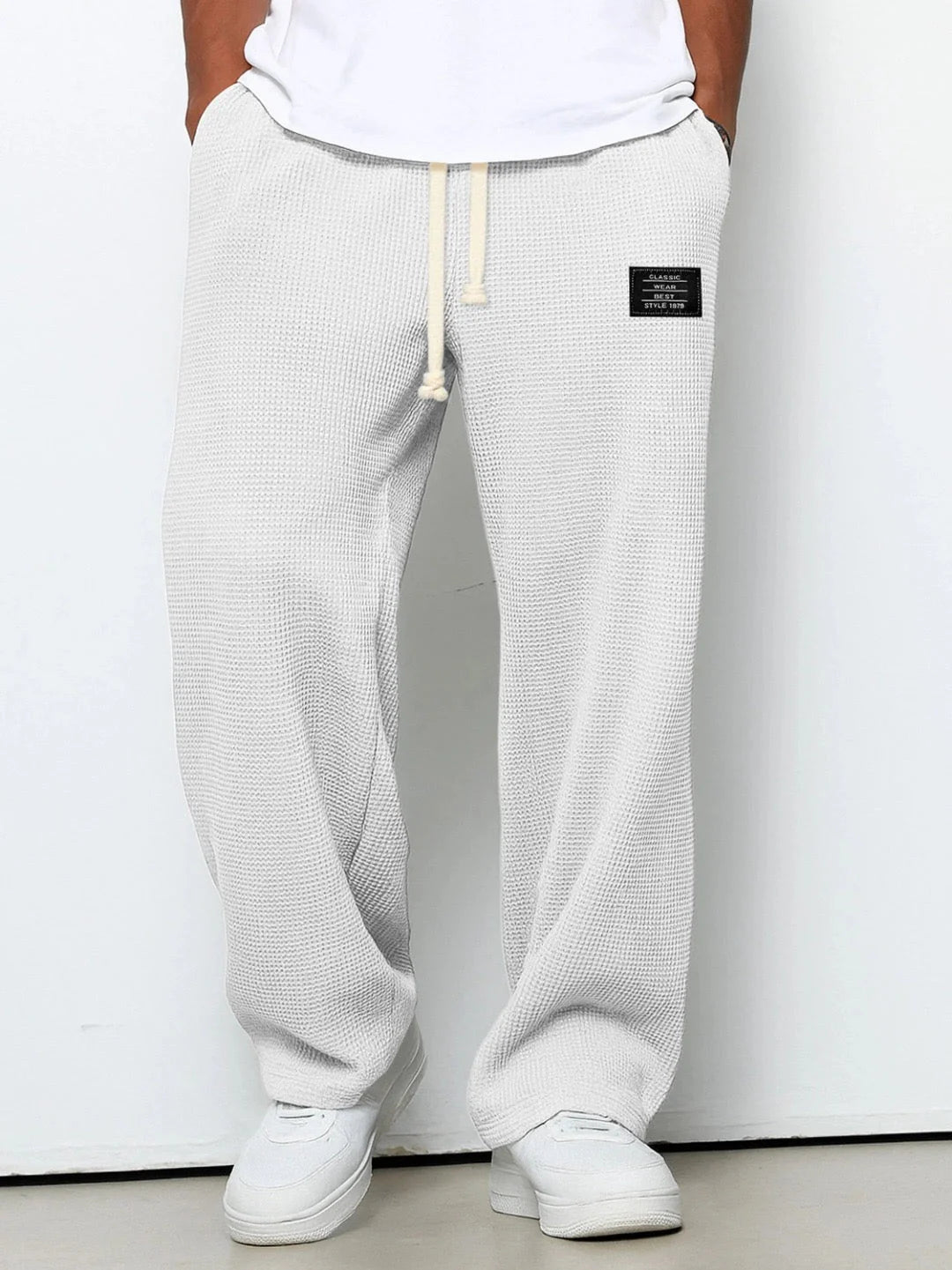 ASIER-PANTALONES DE PIERNA ANCHA CON CINTURA AJUSTABLE