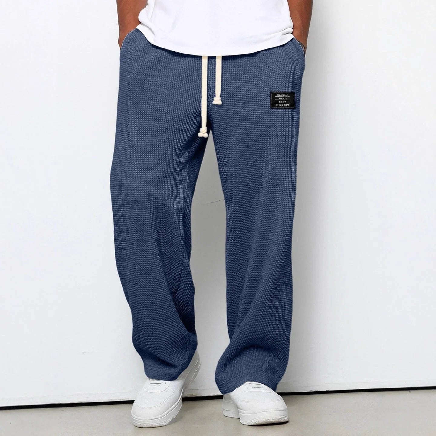 ASIER-PANTALONES DE PIERNA ANCHA CON CINTURA AJUSTABLE