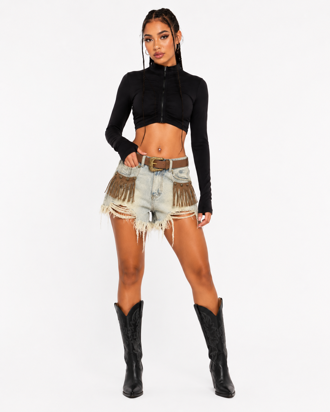 SIENNA-PANTALONES CORTOS VAQUEROS