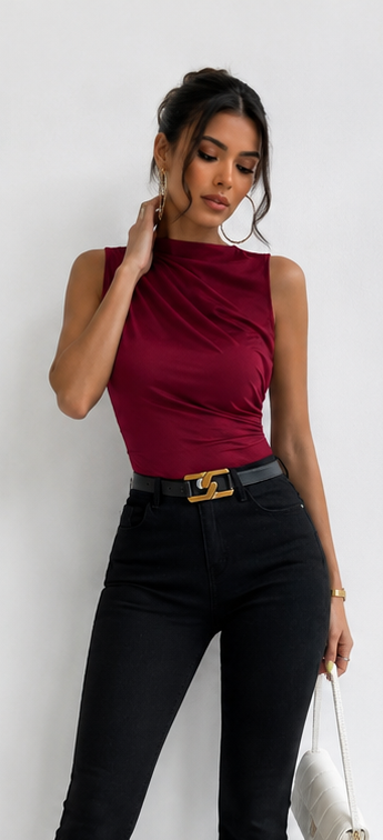 CHIARA-CAMISETA DE TIRANTES FRUNCIDA
