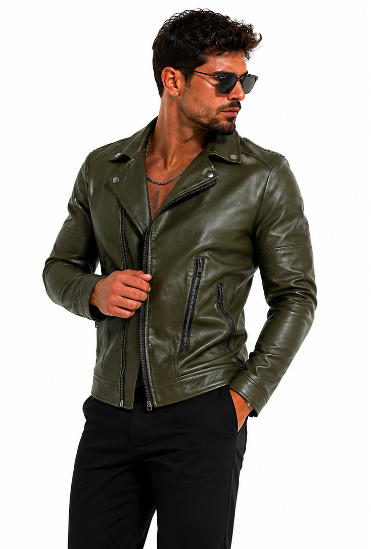 ELIO-CHAQUETA DE CUERO DE MOTORISTA