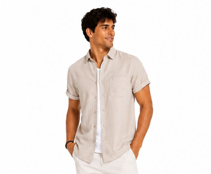 TEO-CAMISA DE MANGA CORTA DE LINO